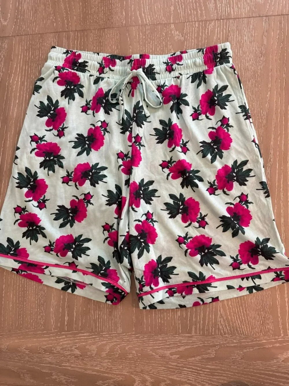 Cosabella Mens Pima Cotton Modal Pajama Set Medium Green Roses V-Neck Shorts NWT
